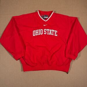Vintage Ohio State Buckeyes Nike Team V-Neck Pullover Windbreaker Jacket XL